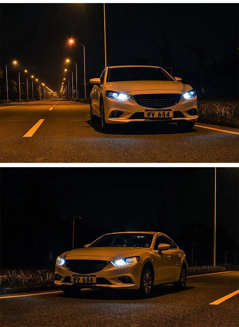 Автомобильный Стайлинг фара для Mazda 6 фары на Mazda 6 Atenza светодио дный фары DRL Объектив Двойной Луч Bi-Xenon HID автомобильные аксессуары