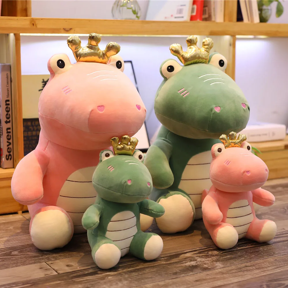 Игрушка динозавр милый мультяшный плюшевый с короной игрушки для детей подарок