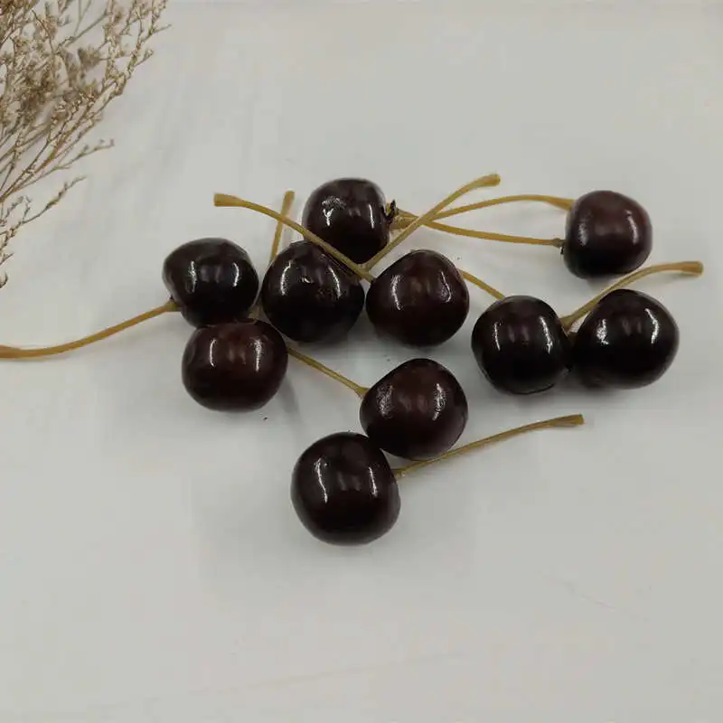 Dark red cherry 10. Unidades pacote DE Espuma Misturada Mini Simulacao DE Frutas e Legumes Artificiais Cozinha Brinquedos para As Criancas DE - Цвет: Dark red cherry
