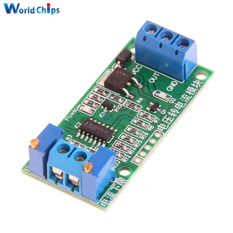 

Линейный преобразование напряжения в ток, модуль сигнала передатчика 0-5 в 4-20 мА постоянного тока 12-24 В, регулируемый изолированный