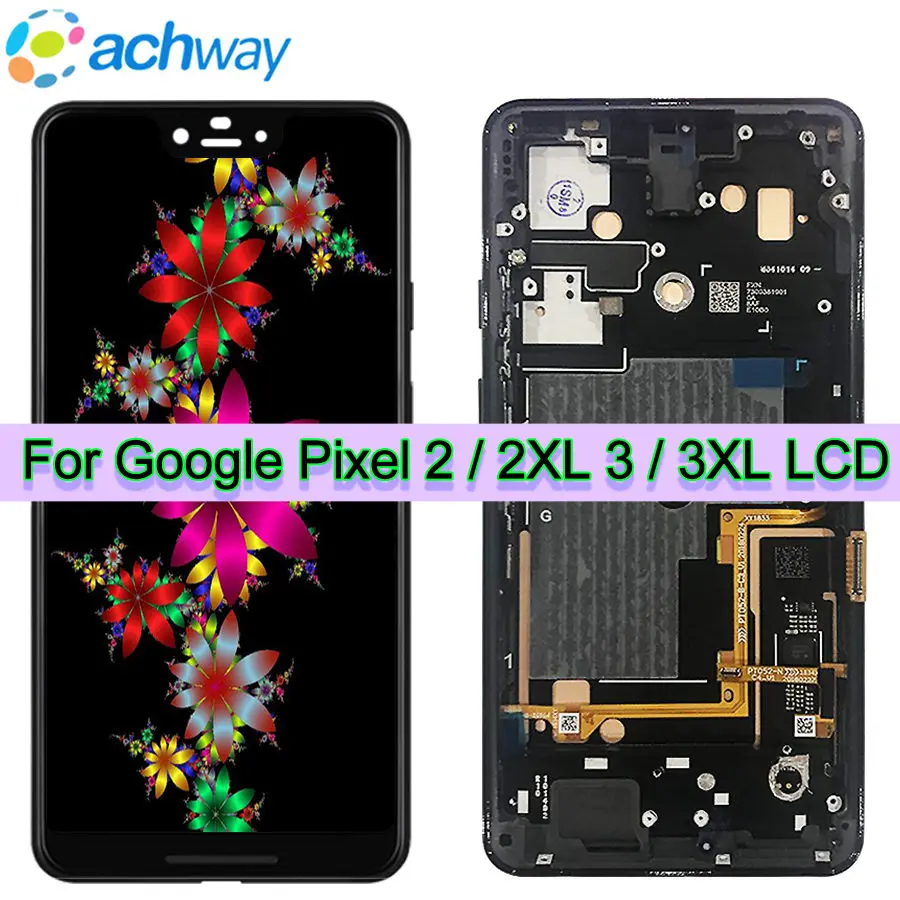 Google Pixel 3 3XL ЖК-дисплей сенсорный P-OLED экран дигитайзер сборка запасная часть 5," Google Pixel 3 ЖК-дисплей+ рамка