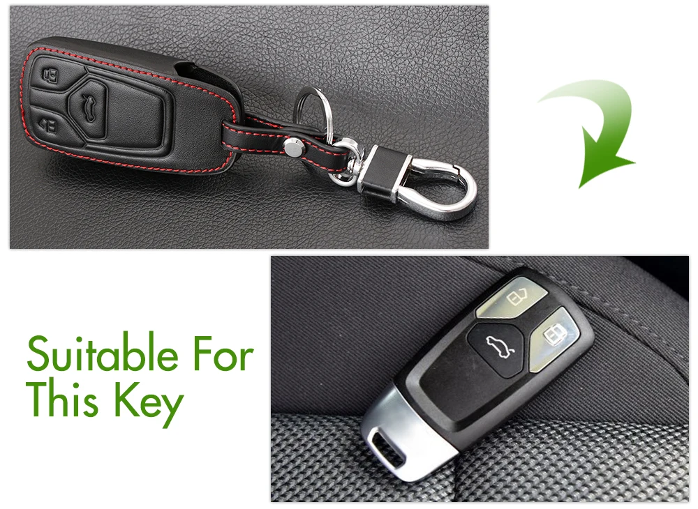 Чехол для ключа автомобиля из натуральной кожи Защитная Наклейка Audi Q7 TT A4 B9 2016 2017