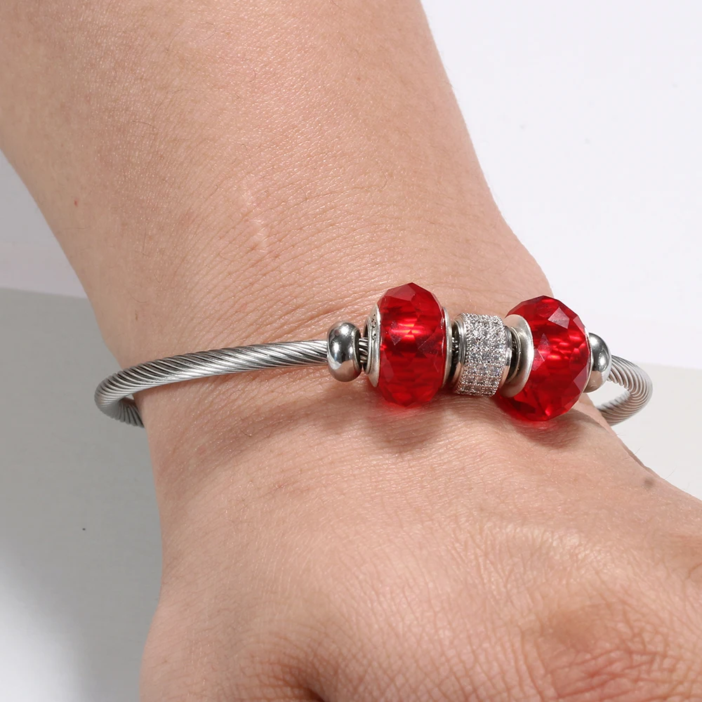 Модные самодельные ювелирные браслеты для женщин бусины сменные из нержавеющей