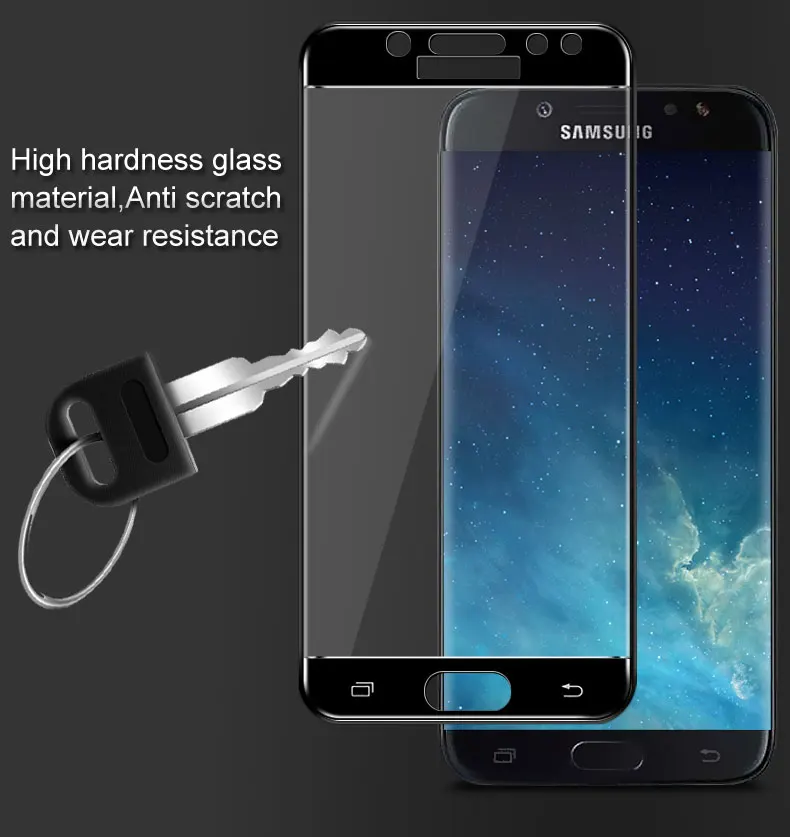 Закаленное стекло с полным покрытием для Samsung Galaxy S7 S6 Note 4 5 A3 A5 A7 J3 J5 J7 2016 2017