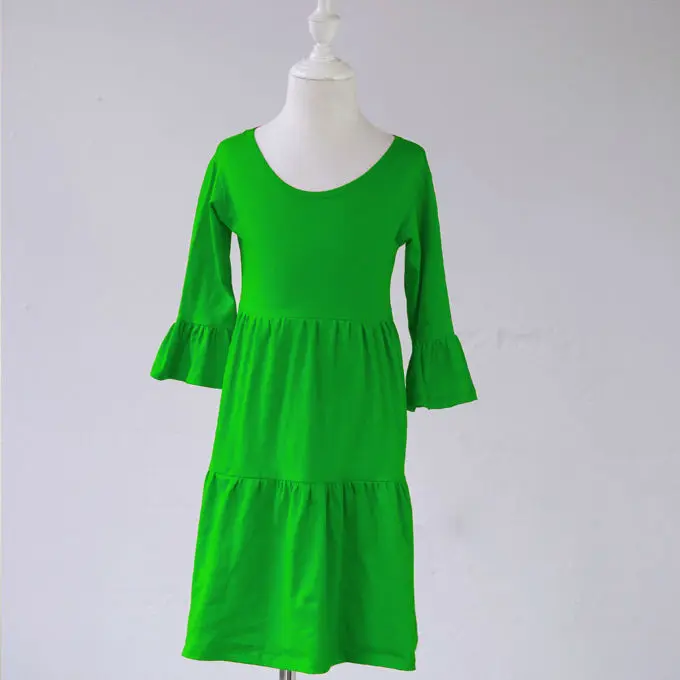 2017 весенние детские модные однотонные белые платья ярких цветов с длинными