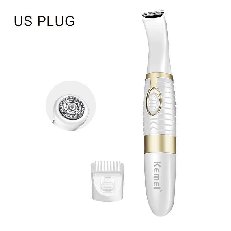 US Plug Kemei 2 в 1 компактный депилятор и эпилятор для женщин Прекрасный депилятор моющийся и AA сухой тип батареи эпилятор - Цвет: US Plug