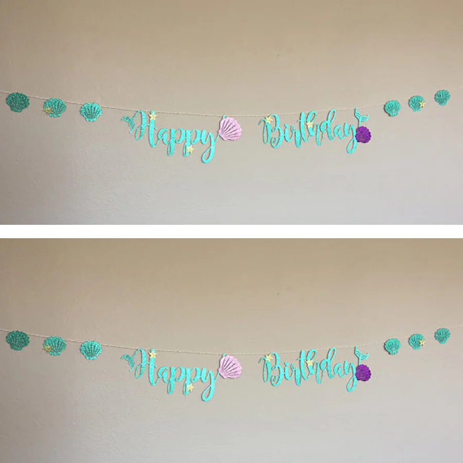 Одноразовый с днем рождения плакат русалкой гирлянда для девочек День Рождения