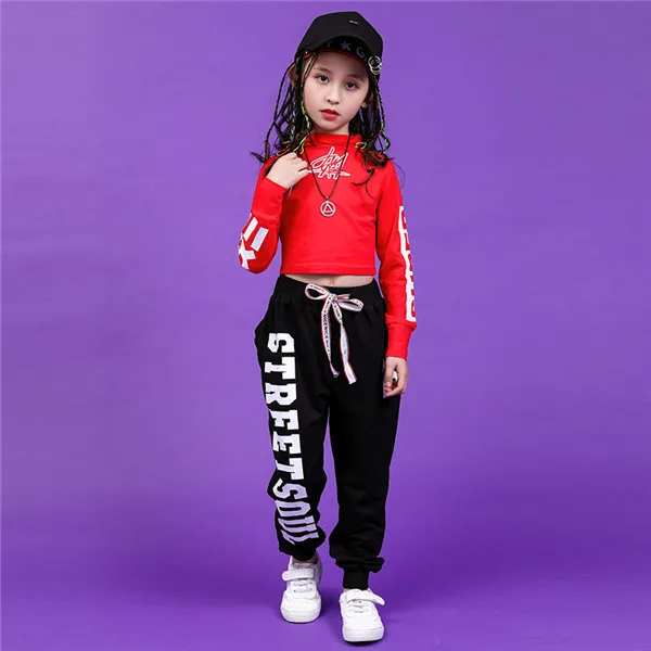 Одежда на детский день для девочек комплект уличных джазовых танцев в стиле хип