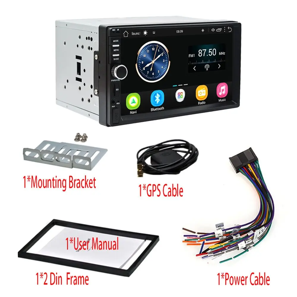 AMPrime Android 2 Din Автомобильный Радио Стерео gps навигация Bluetooth USB SD 2din сенсорный