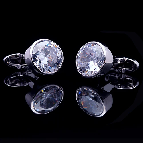 Мужские Запонки KFLK высококачественные серебряные запонки на кнопках с белыми