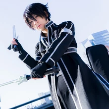 Карнавальный костюм Kirito Kazuto Kirigaya полный комплект (плащ перчатки