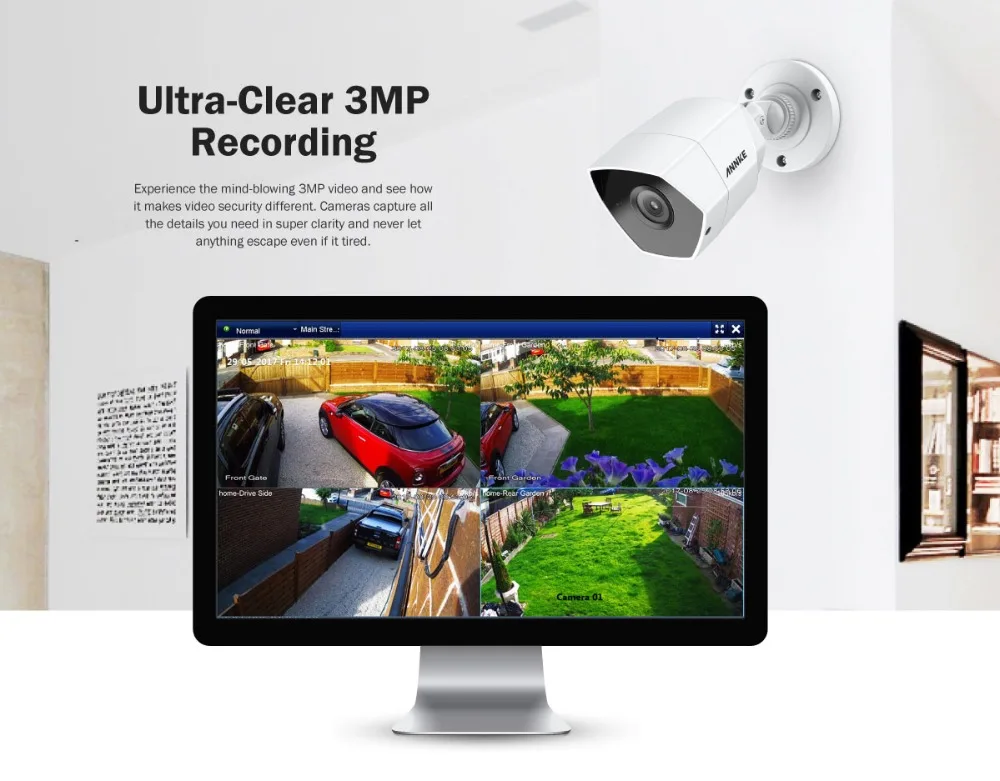ANNKE HD 3MP TVI, 4 шт., непогодная камера, комплект видеонаблюдения, видео камера, система, комплект, супер ночное видение, IR Cut, для TVI DVR