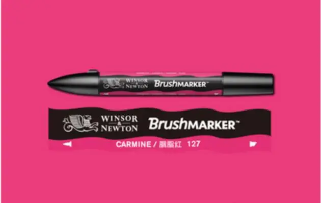 Winsor& Newton кисть Маркер ручки краски на спиртовой основе быстро сохнет красный желтый оранжевый коричневый тон - Цвет: Carmine