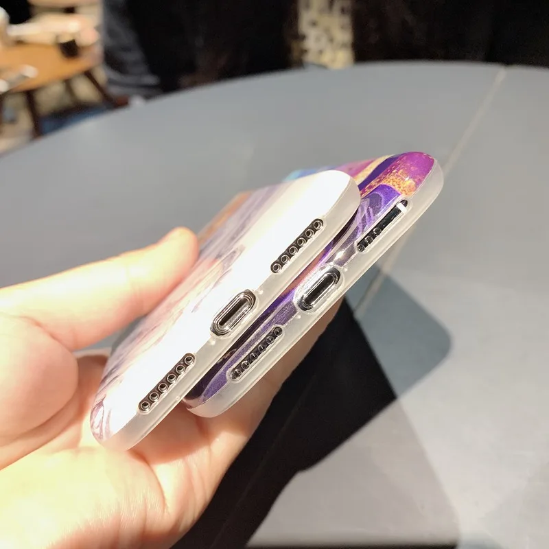 Цветной Художественный окрашенный чехол для телефона iPhone X XS Max XR Чехол под мрамор