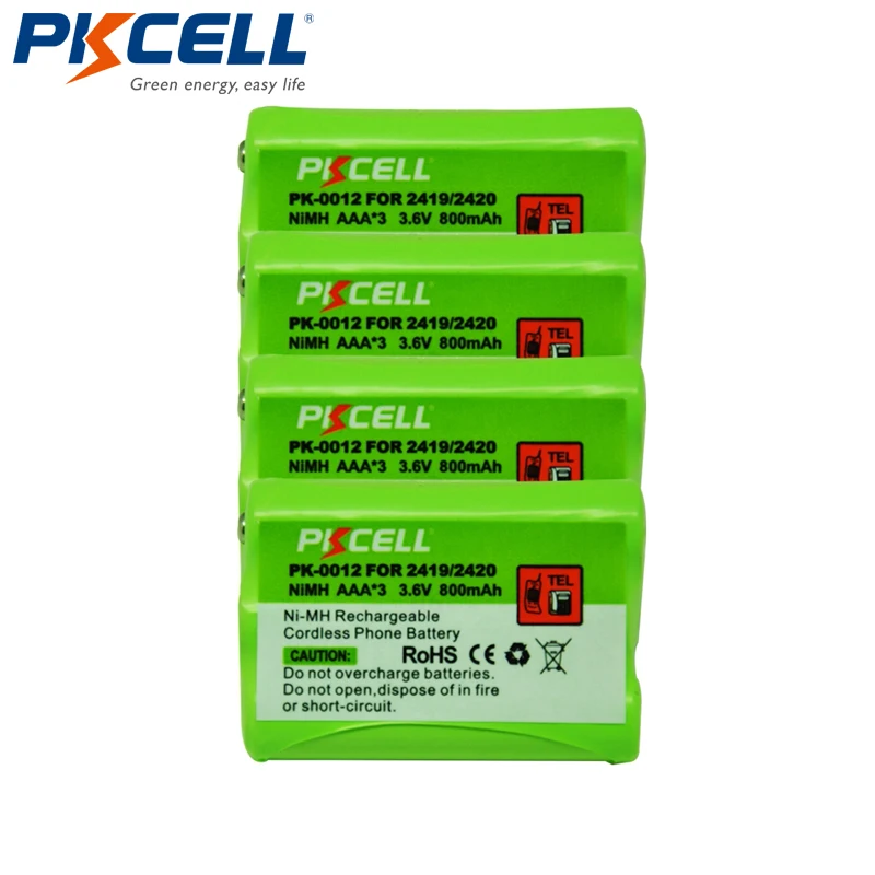 Аккумуляторная батарея PKCELL NiMh для домашнего беспроводного телефона AT&T 1231 2231 2419
