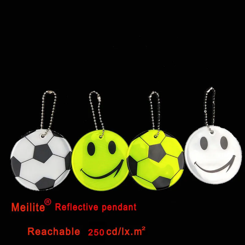 

Wholesale 100pcs/lotMeilite Reflexite material 250 candle lights Soft pvc reflector Reflective keychain bag pendant accessories