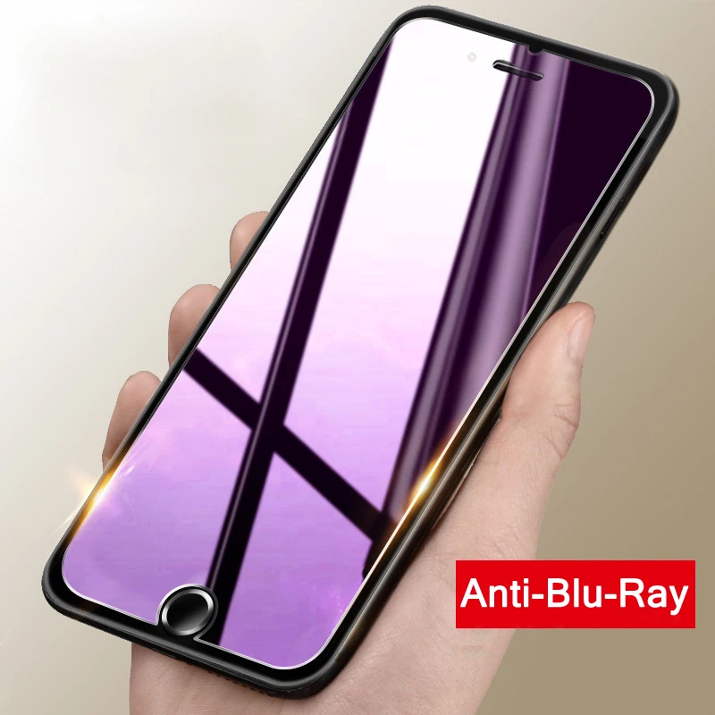 3 штуки Анти Blue Ray 9H для экрана из закаленного стекла iPhone 6 6S 7 8 plus X XS MAX XR 11 12 mini Pro Max 5S