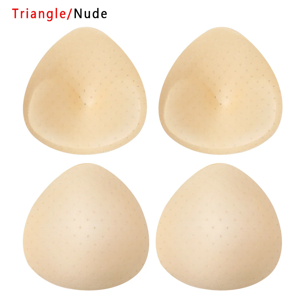 triangle - nude 1 пара, женское летнее сексуальное бикини со съемными чашечками для бюстгальтера, чашечки для бикини, поролоновые чашечки для груди, пуш-ап, для купального костюма - Цвет: triangle - nude