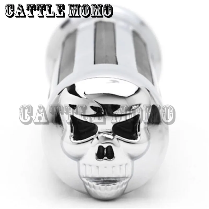 Ручки с черепом для Harley FLSTN Softail DELUXE FLSTF Fat Boy ROAD STAR V XVS хромированные/черные ручки 1