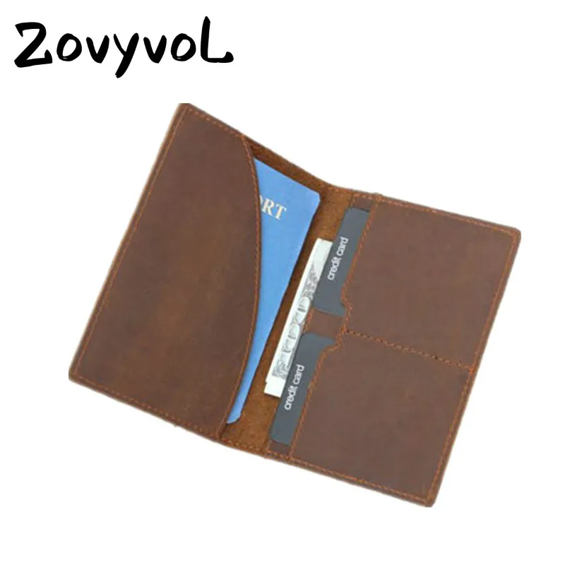 ZOVYVOL мужской кошелек из натуральной кожи для паспорта, держатель для паспорта, чехол для паспорта, держатель для карт, мужской клатч