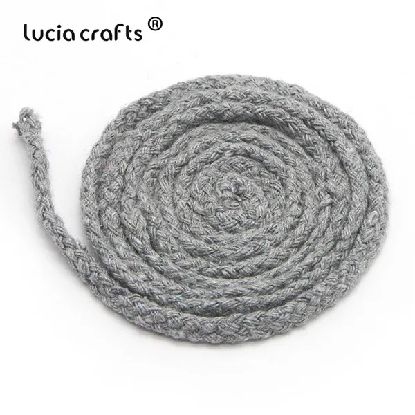 C18 Light grey 5m Lucia crafts, 5 м/22 м, разноцветные хлопковые шнуры, плетеная веревка, декоративный шнурок, шнурок, DIY, аксессуары для дома ручной работы W0210 - Цвет: C18 Light grey 5m