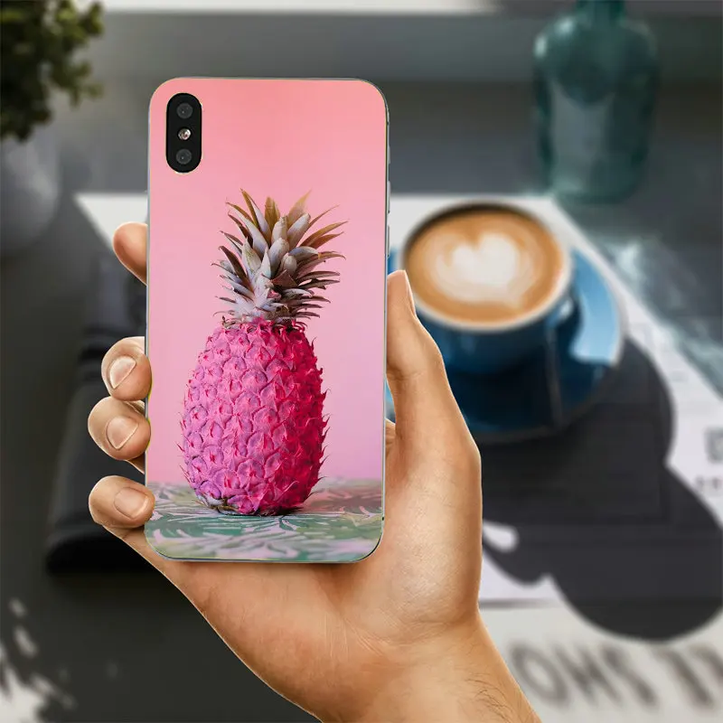 Soft TPU Silicone Mobile Phone Cases for iPhone X 8 7 Plus 6 6S 5 5S SE 5C 4S Shell Bags Back Cover Capa Pineapple On Pink | Мобильные