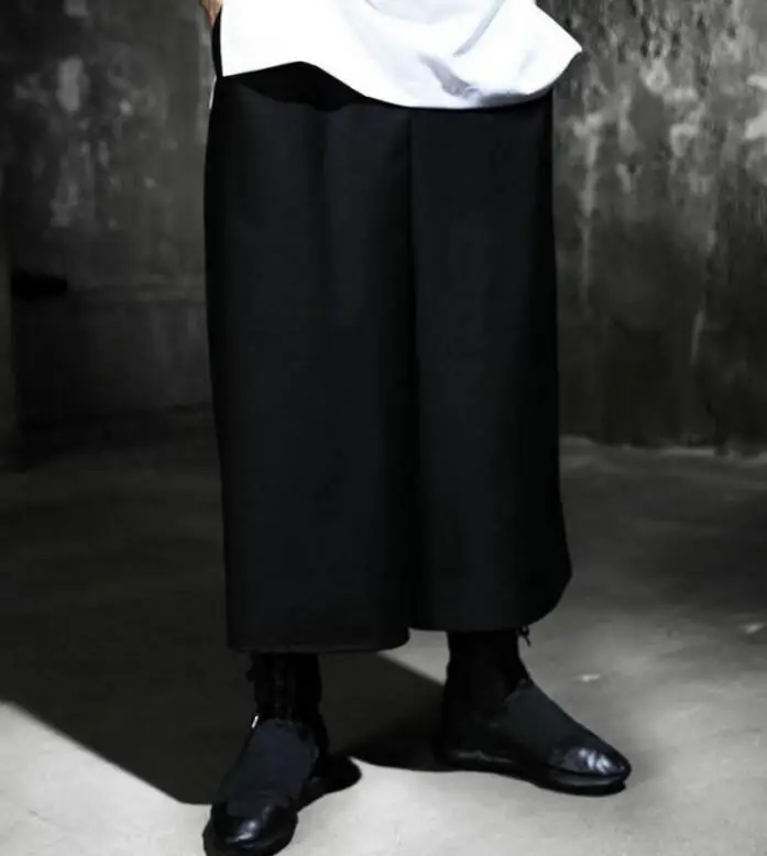 

M-4XL HOT / Spring Male New Fashion Wide side leg wide leg pants leisure large loose nine pants