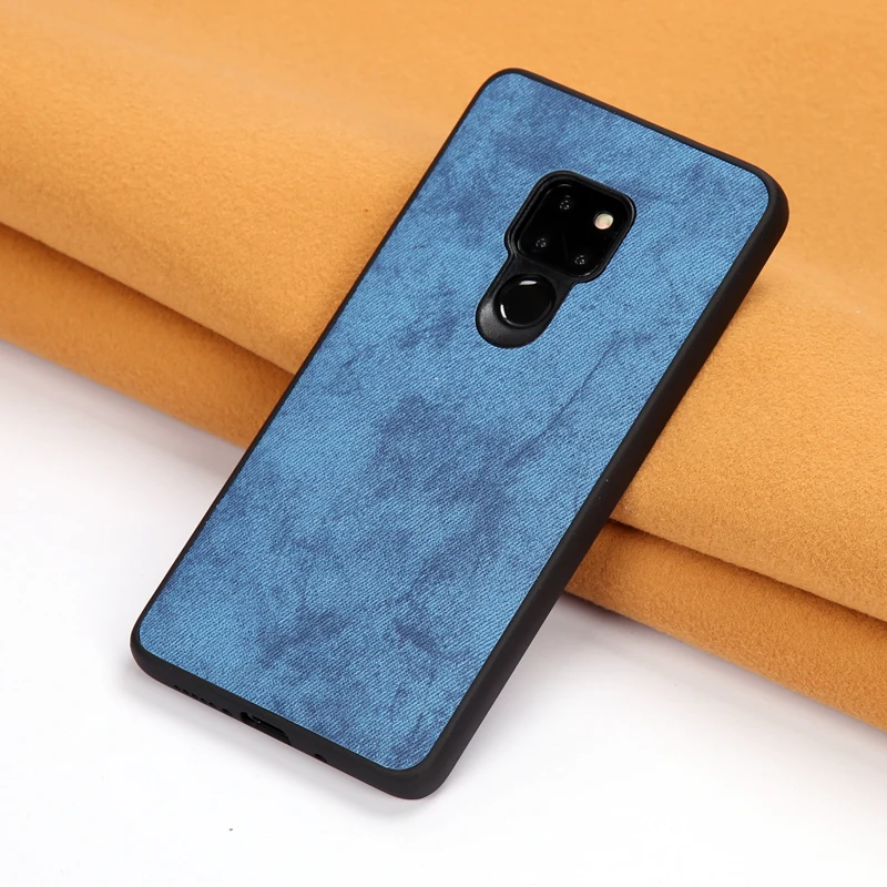 Тканевый чехол для телефона huawei mate 20 Pro 10 9 P10 P20 P30 Lite Nova 3 3i Honor 8X Max Capas джинсовая холщовая ткань Текстура ТПУ чехол