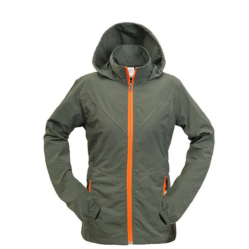 

Men Women Spring Autumn Outdoor Mountaineering Hiking Waterproof Quick Dry Breathable UV Protective Thin Hooded Jackets Coats