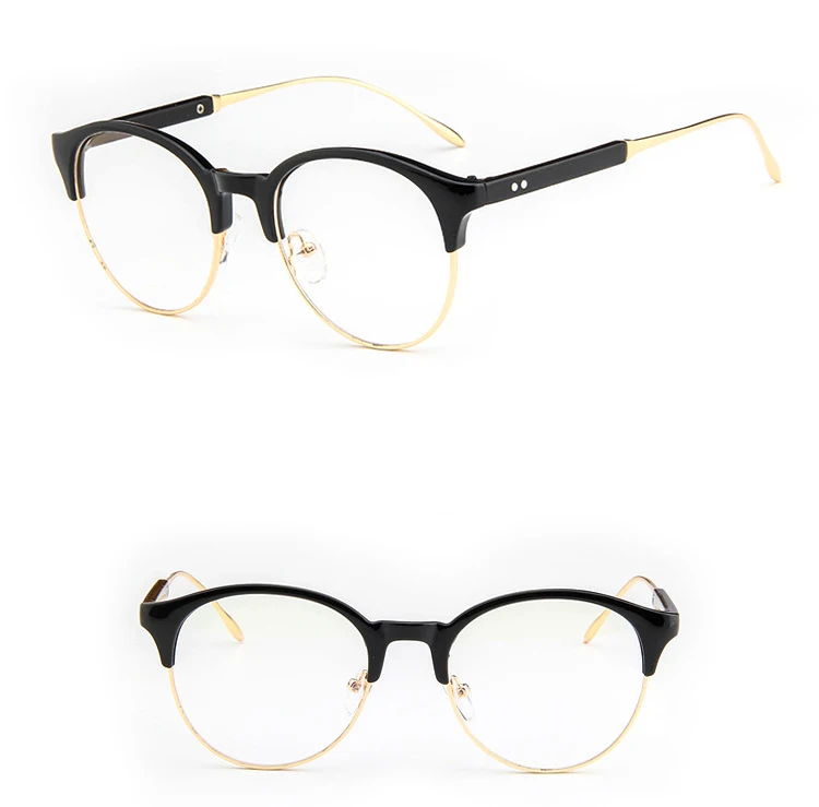 Женская Элегантный Половина Кадр Очки очки Кадров Желтый модной Ясно Мужчина|clear