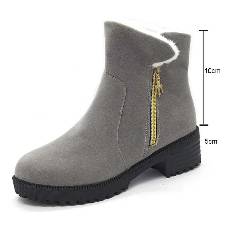 Women's Snow Boots 2019 New Ladies Winter Shoes Warm Short Fur Plush Cotton Women | Обувь