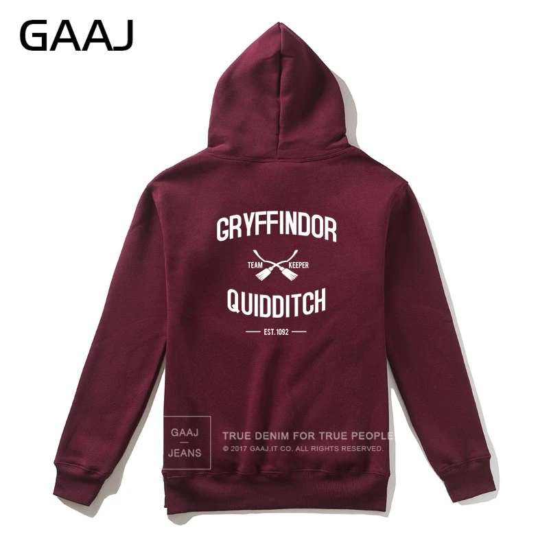 Wine With Zipper "Gryffindor Quidditch Team" мужская толстовка с капюшоном женская на молнии новая уличная скейтборда высокого качества Мужская брендовая одежда# DW844 - Цвет: Wine With Zipper