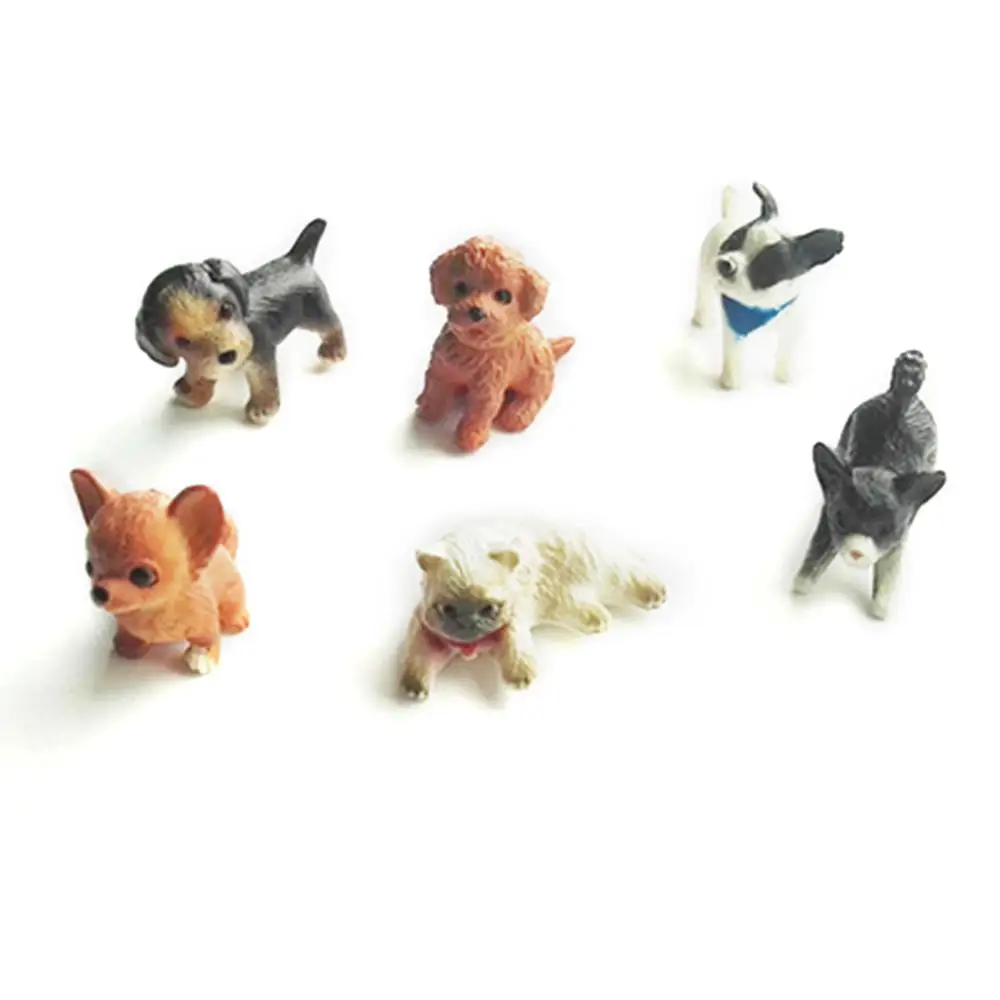 

6pcs 1:12 Cat And Dog Dollhouse Miniature Model Doll House Home Moss Decoration