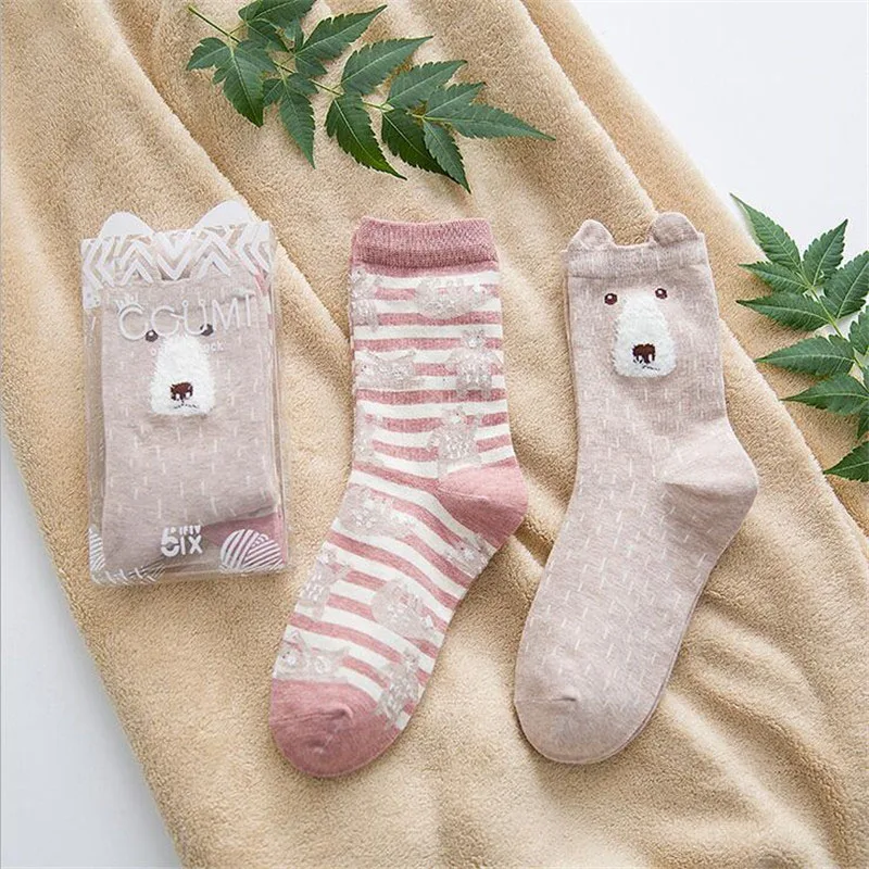 Носки женские хлопковые с мультяшным принтом на осень/зиму|cotton socks for woman|socks