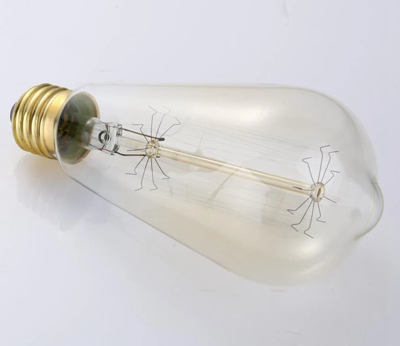Ретро Edison лампы накаливания Винтаж огни 60 W 220 V Ретро Эдисон украшения искусства ST64 лампочки E27 декоративные лампы