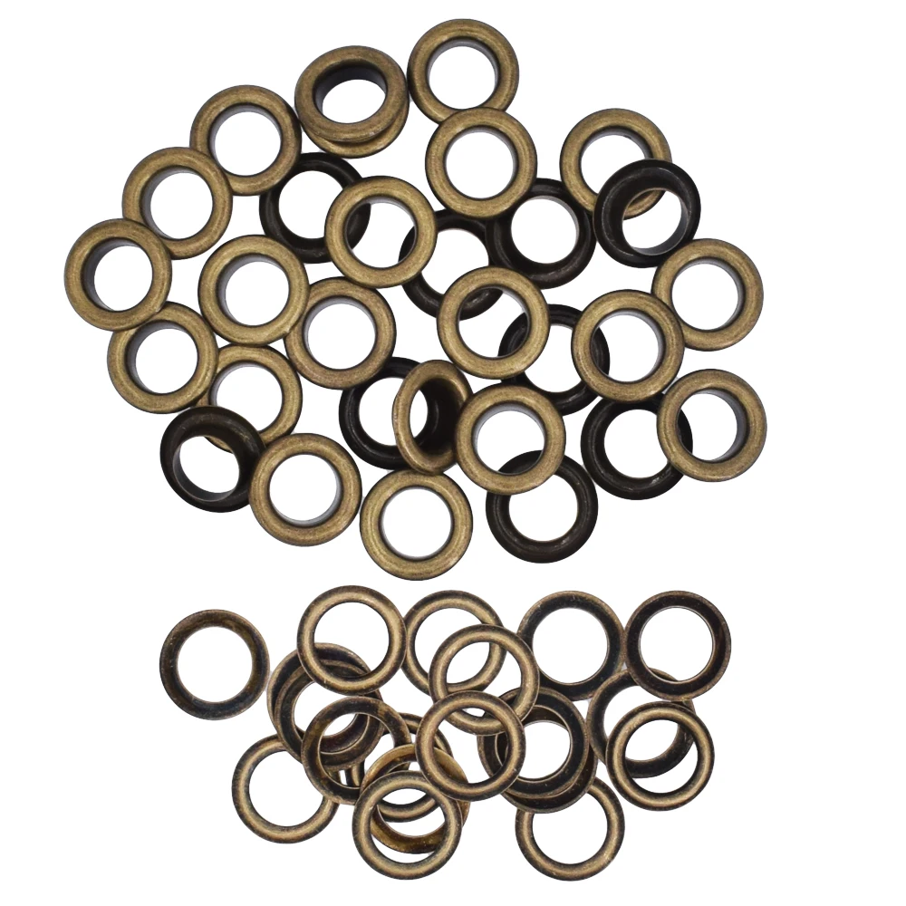 100 наборов металлических бронзовых люверсов с люверсами для кожевенного ремесла