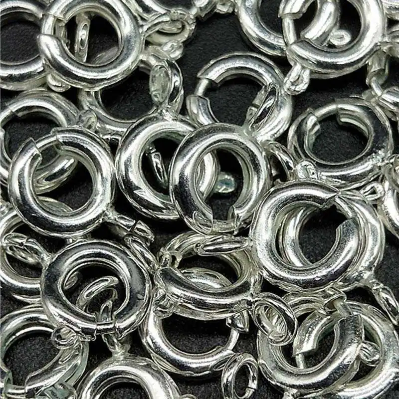 DIY 6mm 50pcs/lot Cheap Lovely High Quality Gold/Silver Plated Spring Ring Clasps Connection For Necklace Bracelet Buckle Gift | Украшения