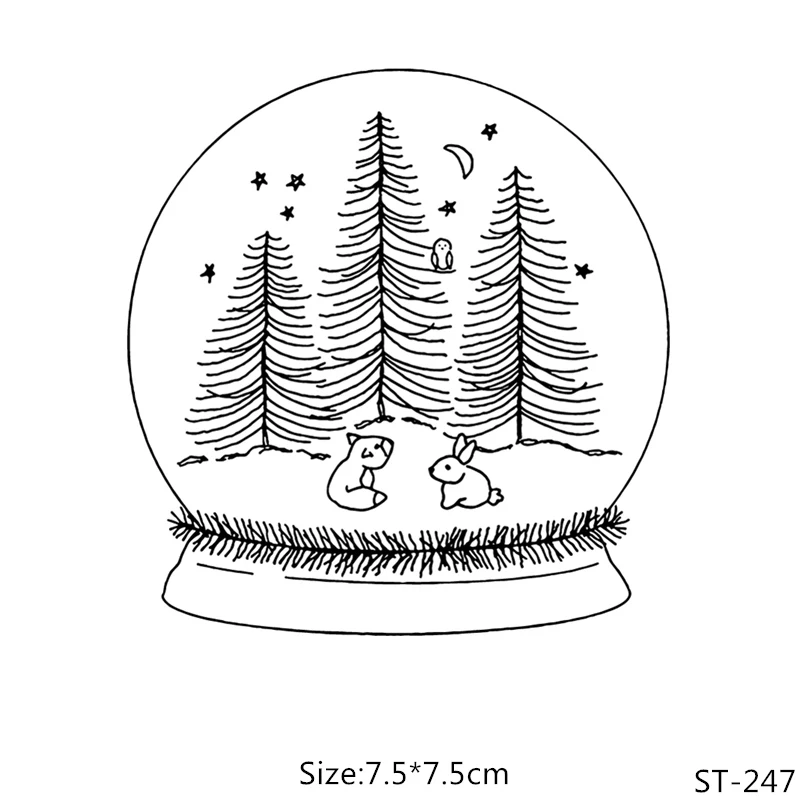 

ZhuoAng Christmas crystal ball Transparent and Clear Stamp DIY Scrapbooking Album Card Making DIY Decoration Making