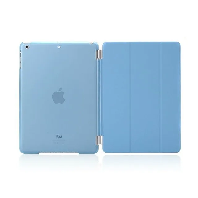 RYGOU Case for iPad mini 1 2 3 Tri-fold Smart Solid Color Ultra Slim PU Leather Transparent Back Cover case |