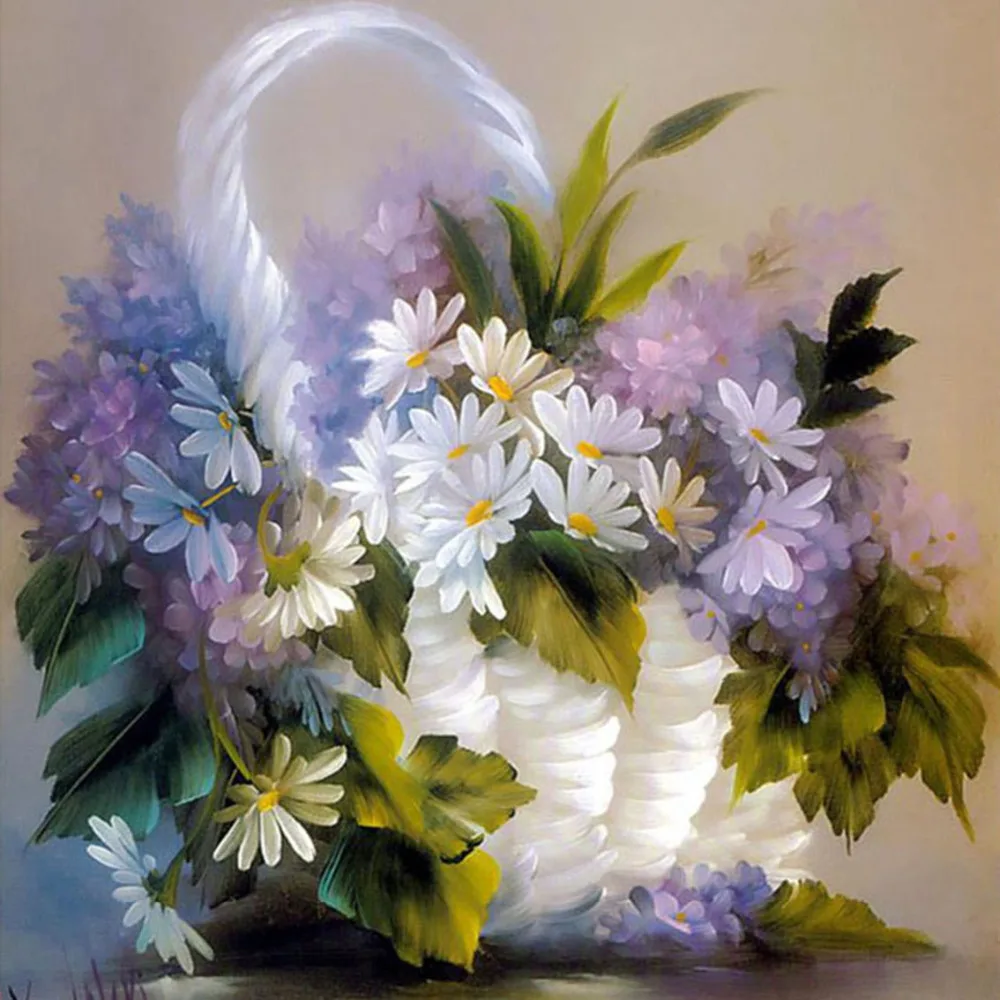 DIY 5D Purple Lavender Flower square Diamond Painting Cross Stitch Kids Embroidery Mosaic Home Decoration | Дом и сад