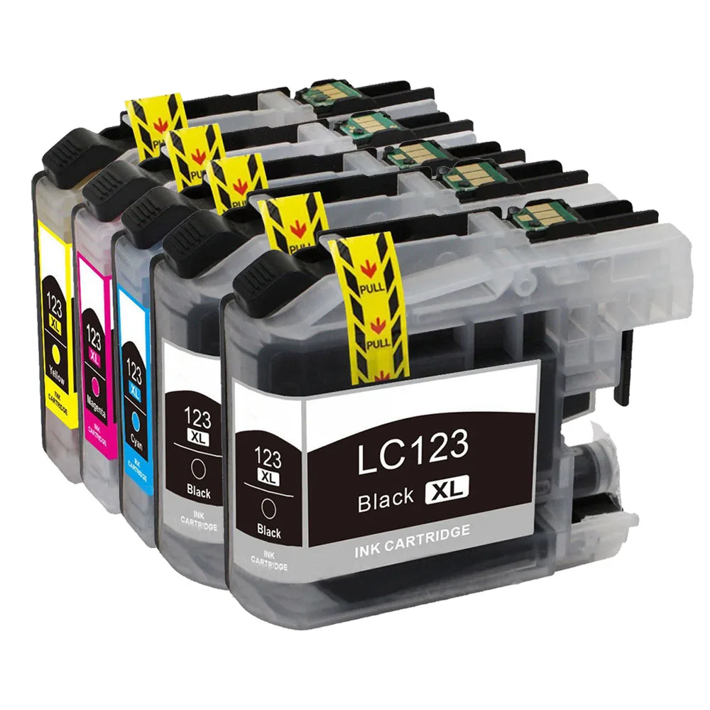 5 упаковок LC121 LC 123 LC123 совместимый чернильный картридж для Brother MFC