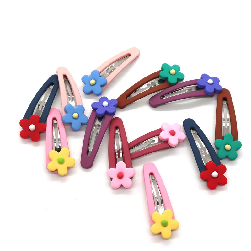 Корейские Модные Цветочные заколки для волос девочек металлические ярких цветов