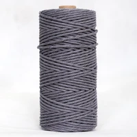 3mm100m gray cotton cord ropes craft tool diy macrame cord wall hanging plant hanger craft making knitting rope twine string