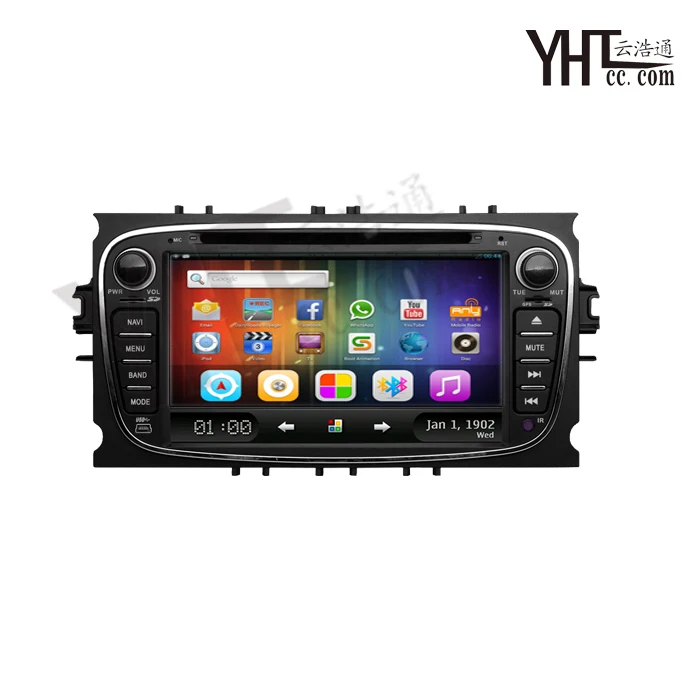 2 din Android 9 0 двухъядерный 1024*600 ar dvd-плеер GPS Navi для Ford Focus Mondeo Galaxy с 3 G аудио стерео