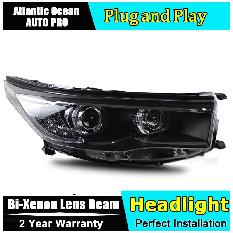 Фары для Toyota Highlander 2014 2015 2016 с подсветкой LED, поворотным сигналом, дневным светом, HID KIT и биксеноновой линзой включены.