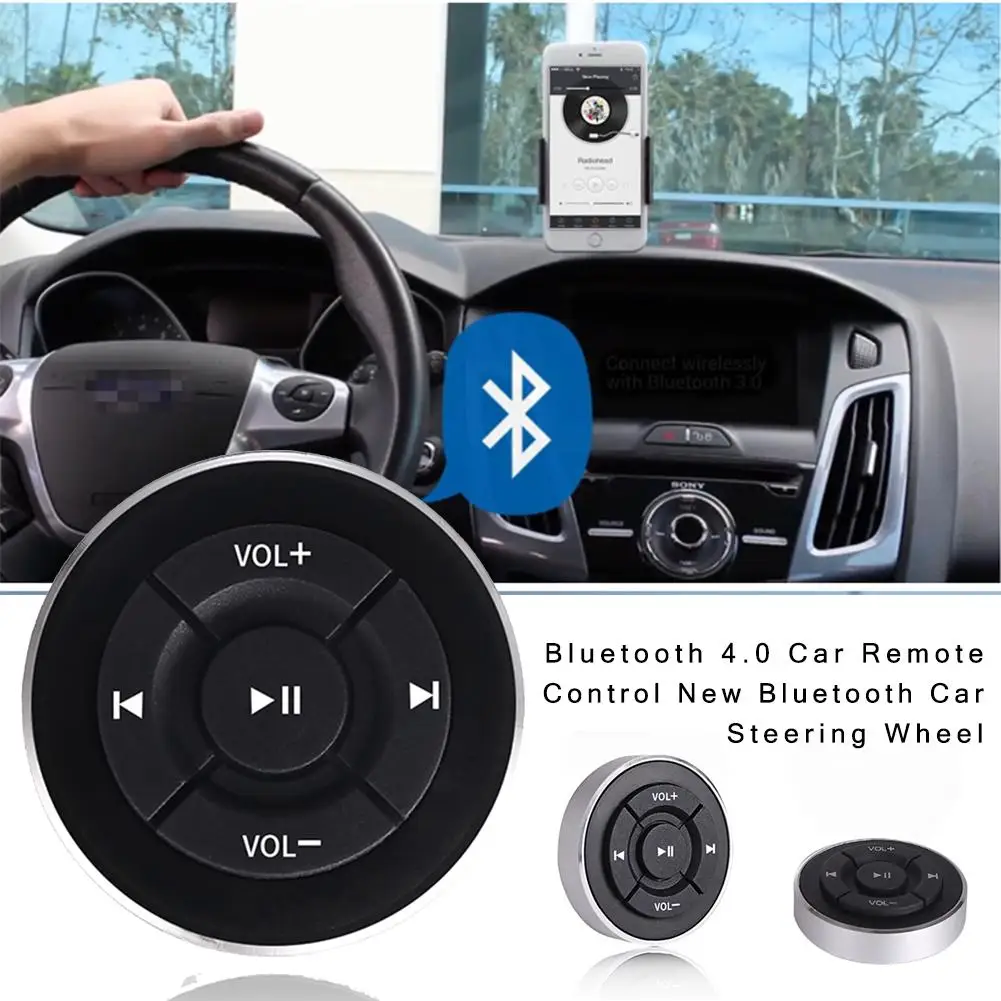 Мини Bluetooth 4,0 Автомобильный пульт дистанционного управления Автомобильный Bluetooth Руль Мобильный телефон Bluetooth пульт дистанционного управления