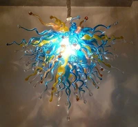 girban briliant blue multi colored indoor lighting chandelier murano glass crystal home art decor chandelliers for dining room