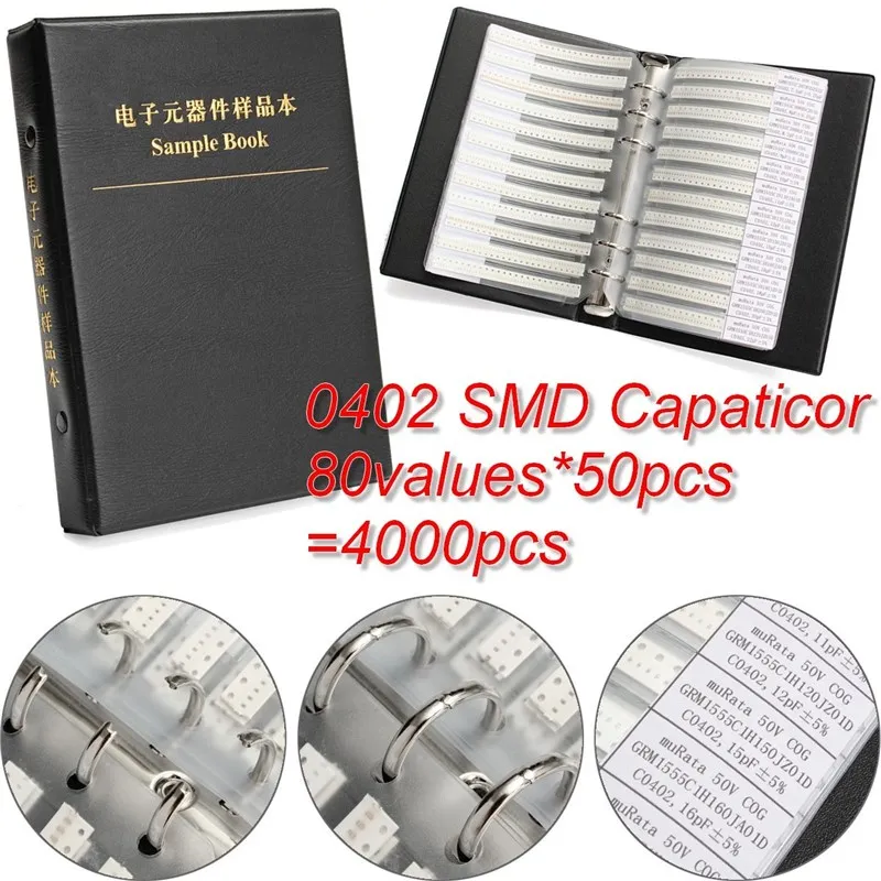 Новое поступление 0402 SMD конденсатор Образец книга 0.5% 80 валов X 50 шт 4000 шт конденсаторы Ассортимент набор образцов для продажи