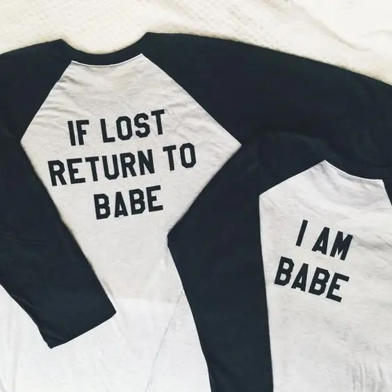 BKLD If Lost Return To Babe/ I Am Babe футболка для пар подходящие футболки с длинными рукавами