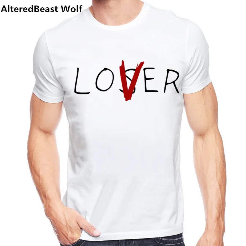 Мужская футболка с принтом Lover Or Loser Повседневная Мягкая круглым вырезом Новое